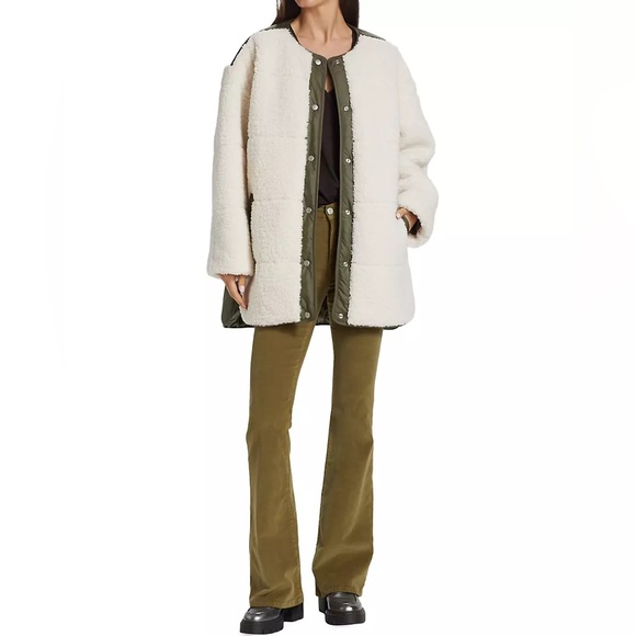 NWT💚 FRAME Oversized Quilted Army Liner Jacket. Size XS. Color:Multi - Picture 13 of 13